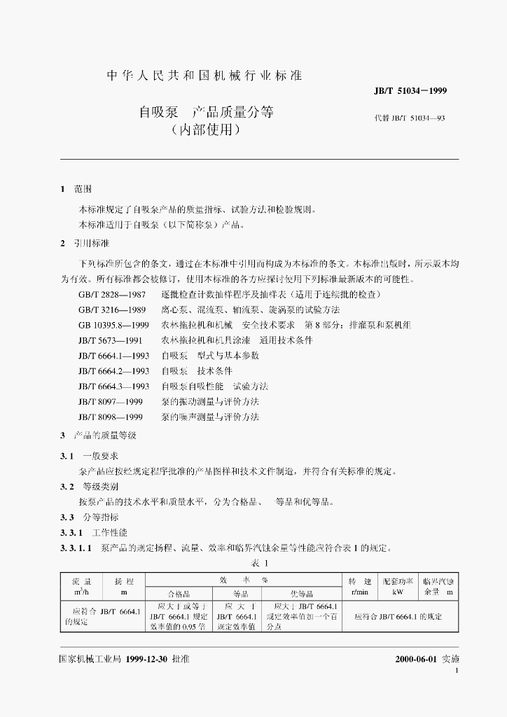JB/T 51034-1999 标准预览