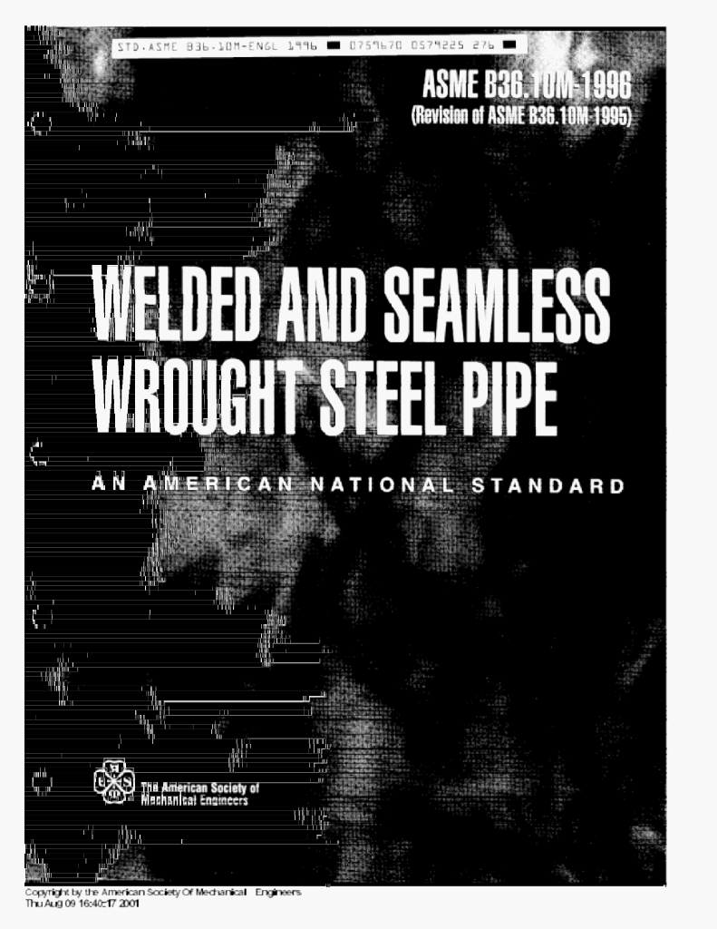 ASME B36.10M-1996 WELDED AND SEAMLESs WROUGHT STEEL PIPE