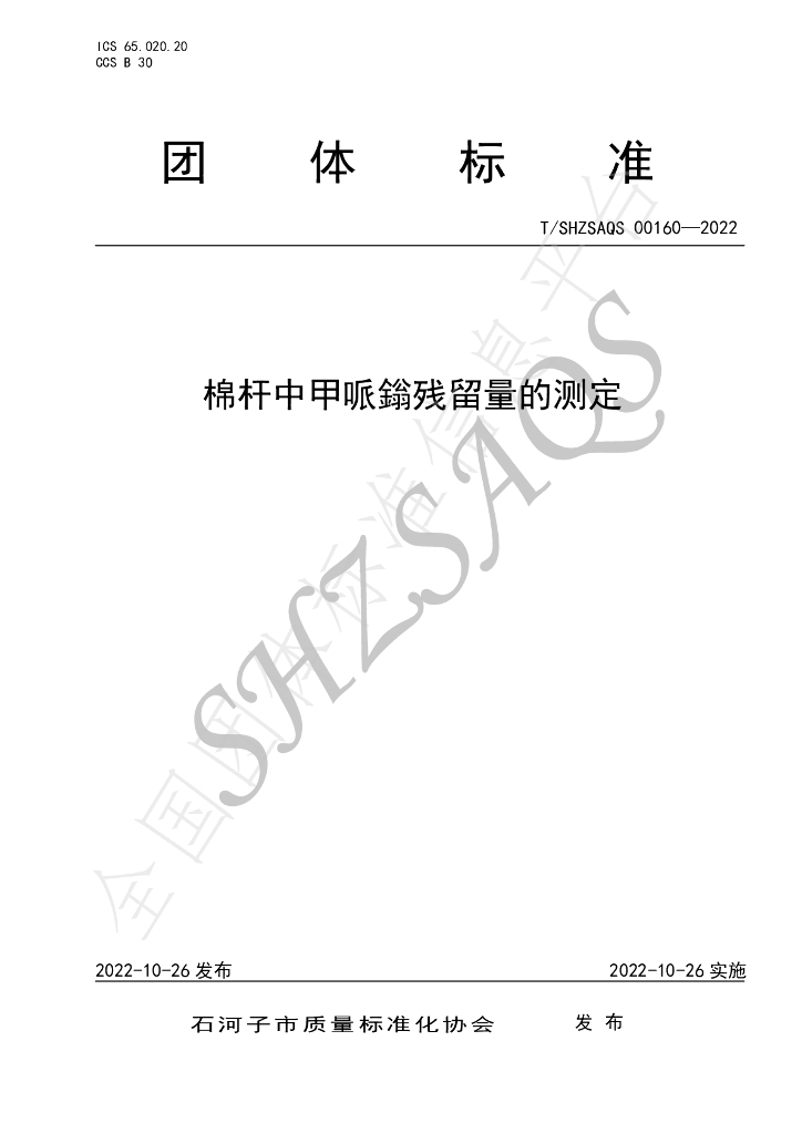T/SHZSAQS 00160-2022 标准预览