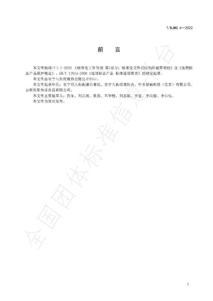 T/BJMG 4-2022 标准预览