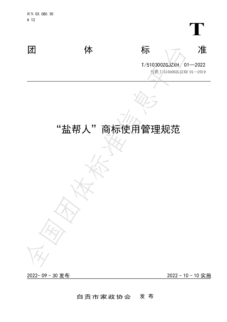 T/510300ZGJZXH 01-2022 标准预览