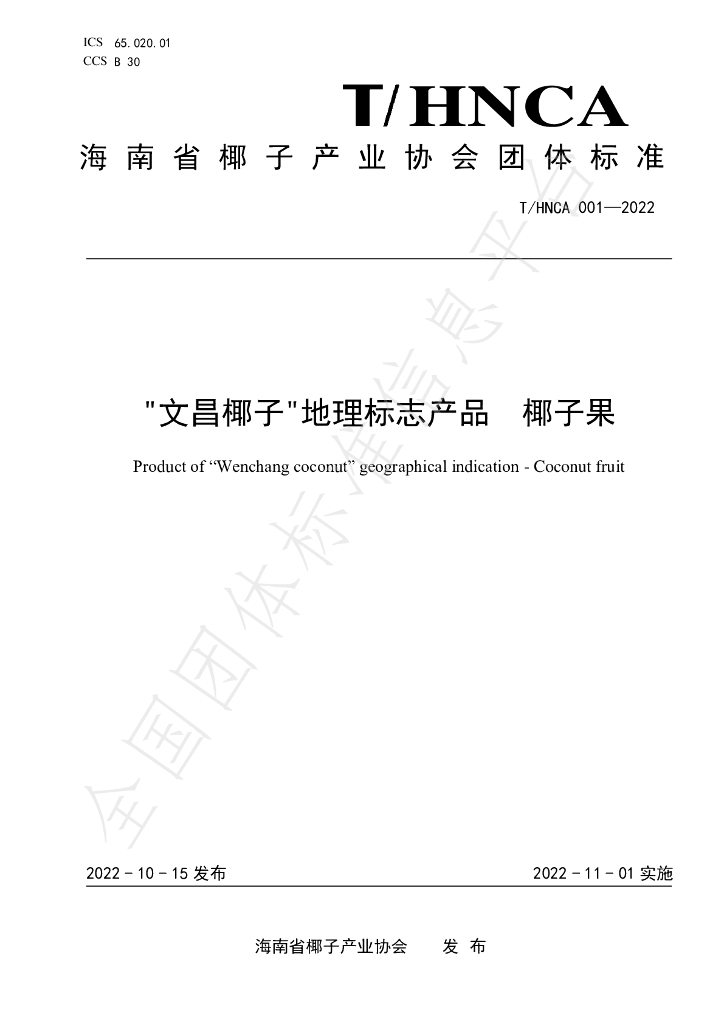 T/HNCA 001-2022 标准预览