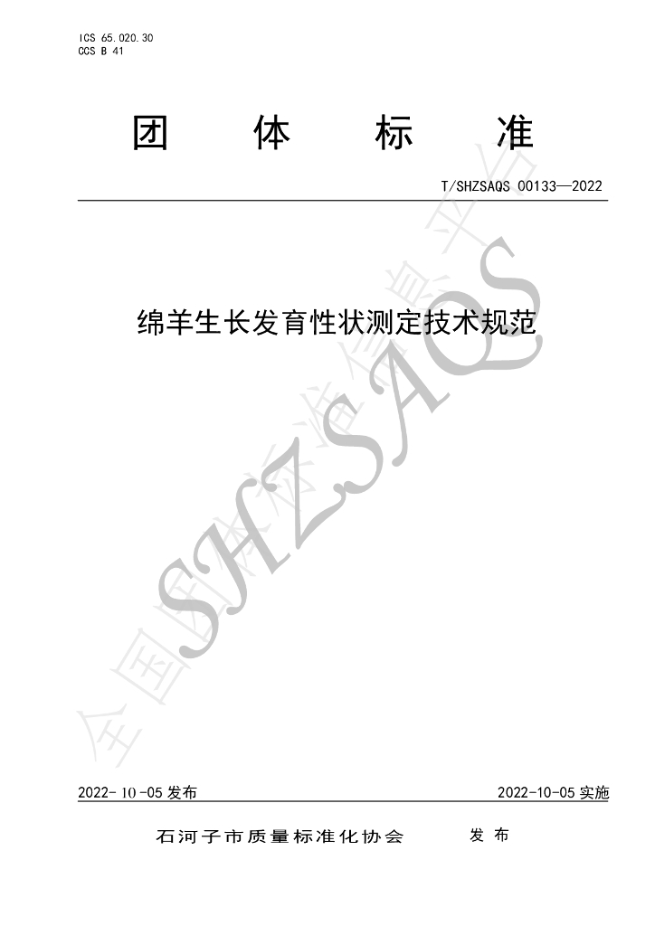 T/SHZSAQS 00133-2022 标准预览