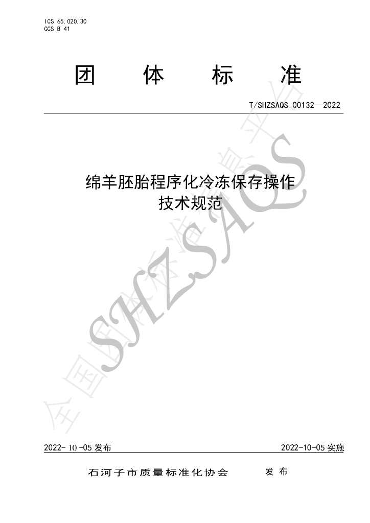 T/SHZSAQS 00132-2022 标准预览