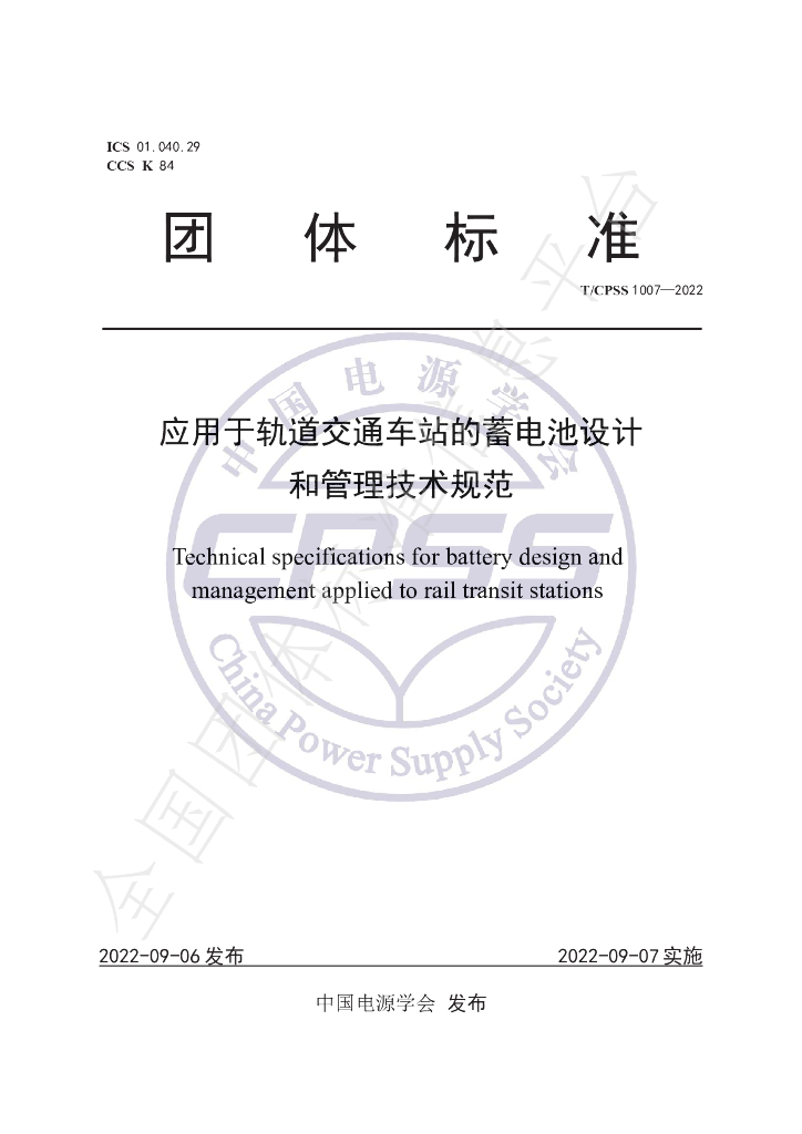 T/CPSS 1007-2022 标准预览
