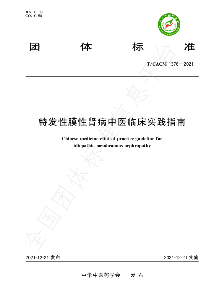 T/CACM 1376-2022 标准预览