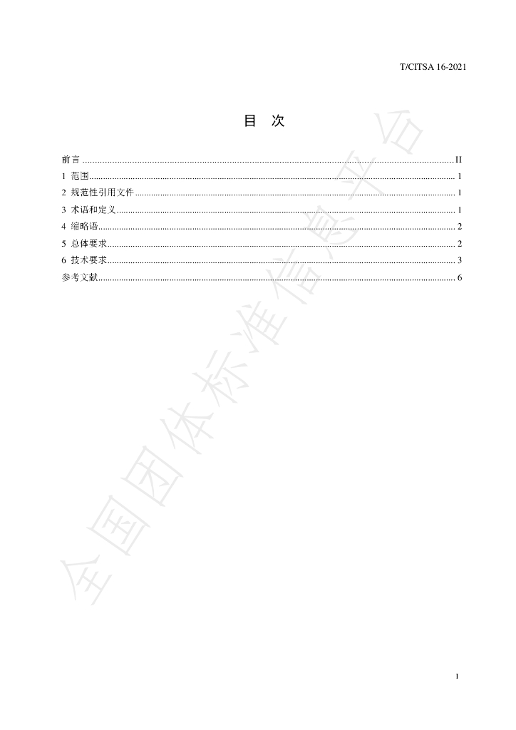 T/CITSA 16-2021 标准预览