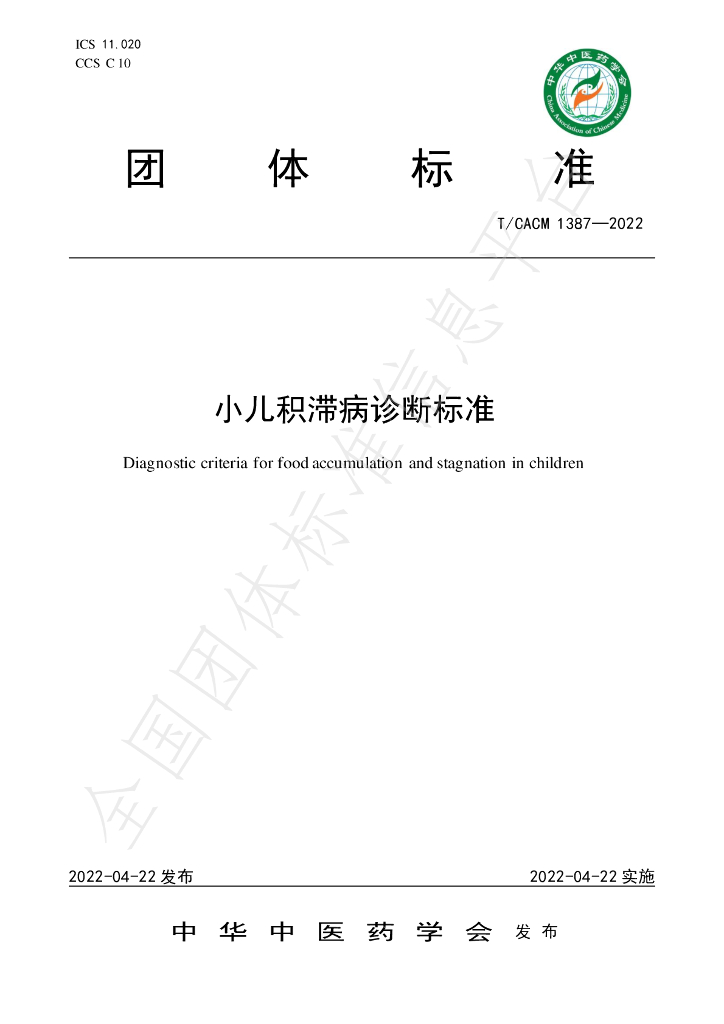 T/CACM 1387-2022 标准预览