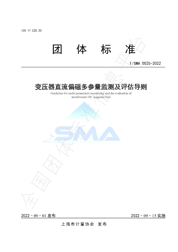 T/SMA 0025-2022 标准预览