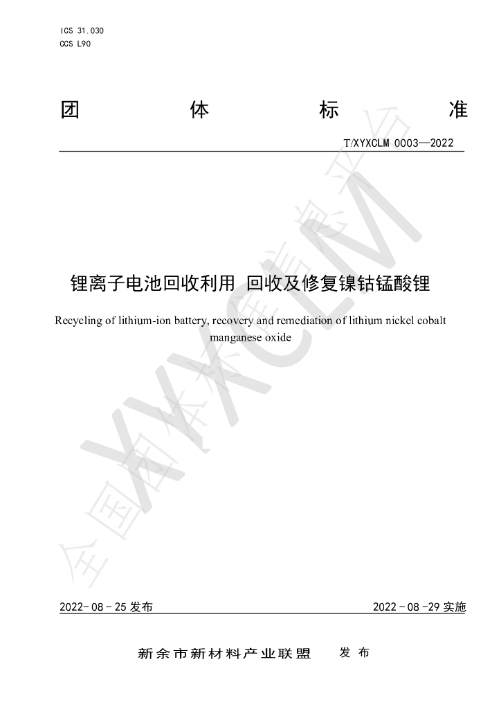 T/XYXCLM 0003-2022 标准预览