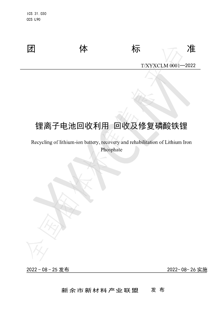 T/XYXCLM 0001-2022 标准预览