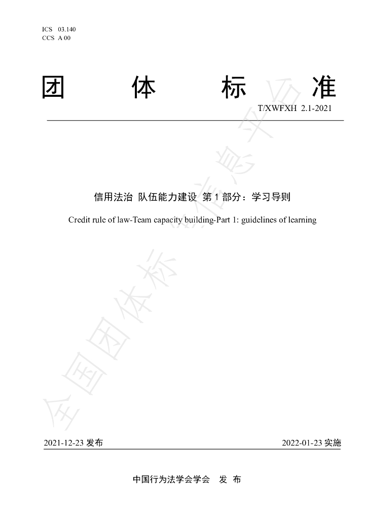 T/XWFXH 2.1-2021 标准预览