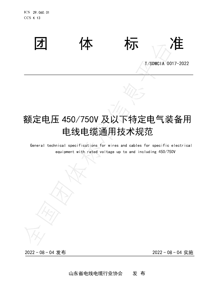 T/SDWCIA 0017-2022 标准预览