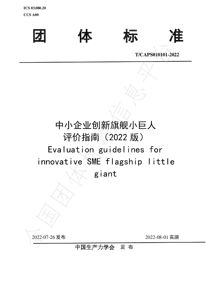 T/CAPS 010101-2022 标准预览