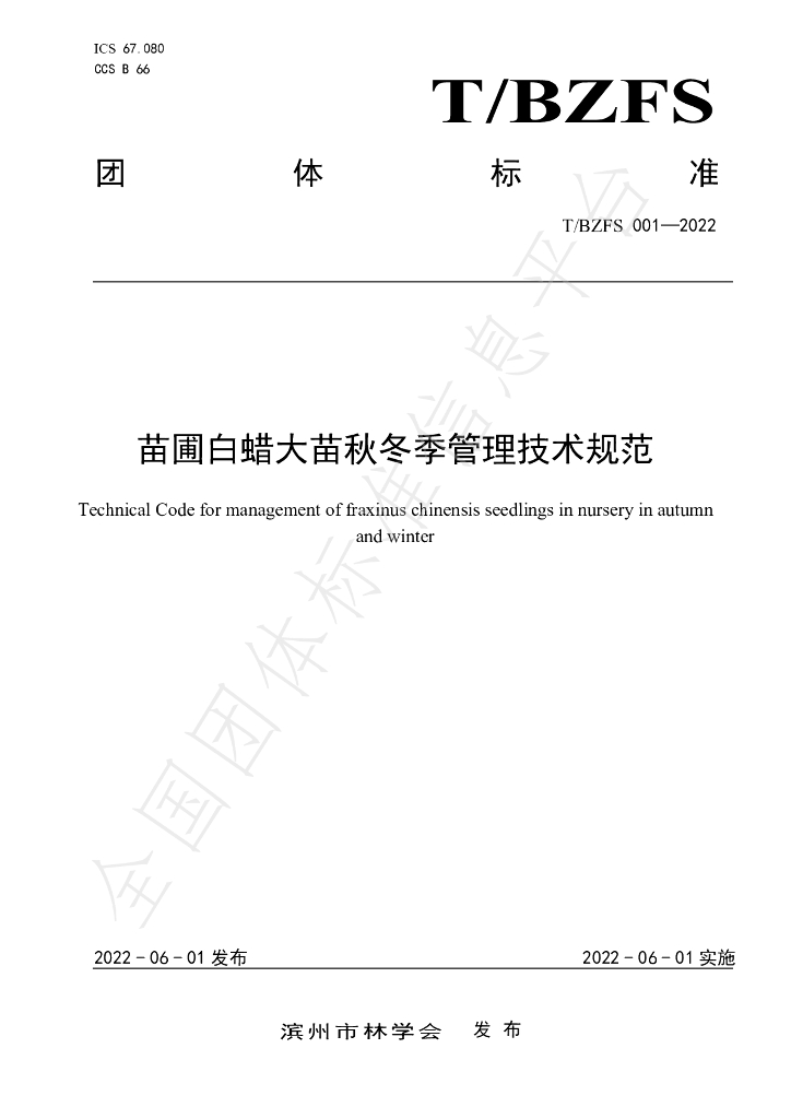 T/BZFS 001-2022 标准预览