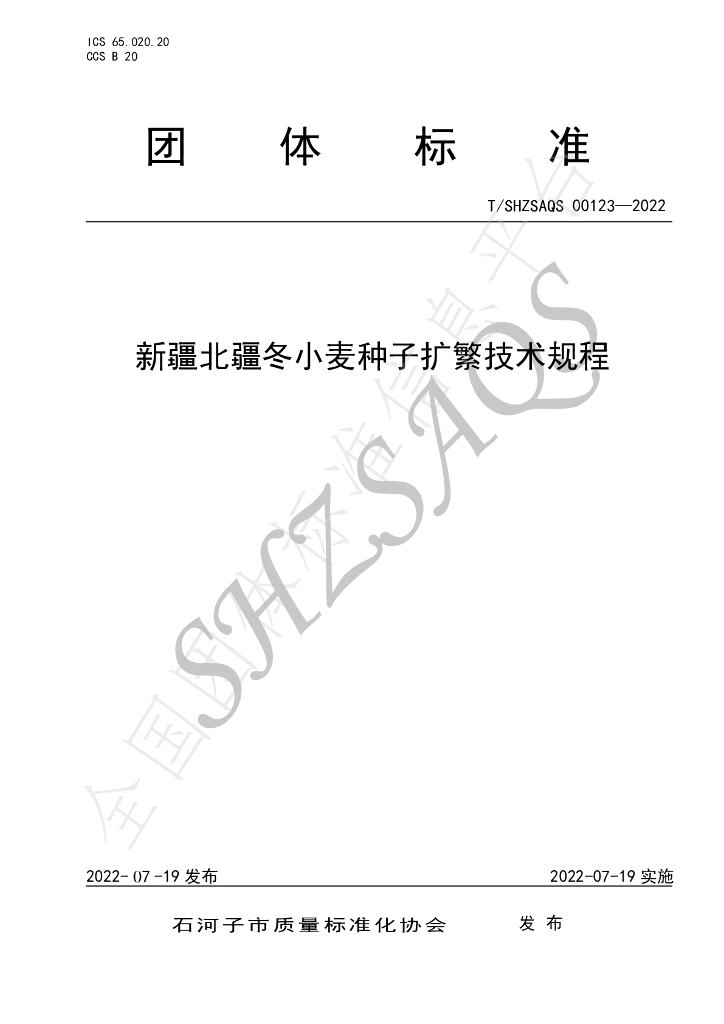 T/SHZSAQS 00123-2022 标准预览