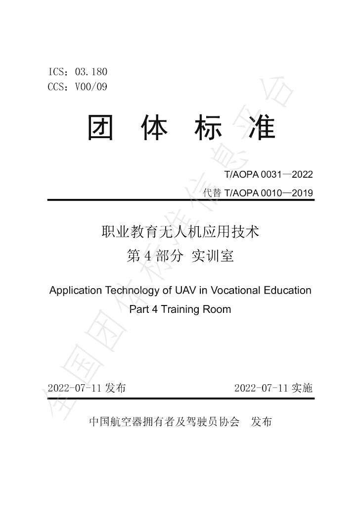 T/AOPA 0031-2022 标准预览