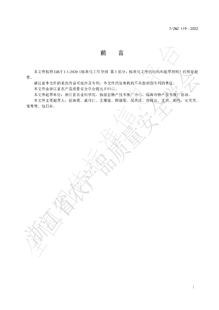 T/ZNZ 119-2022 标准预览