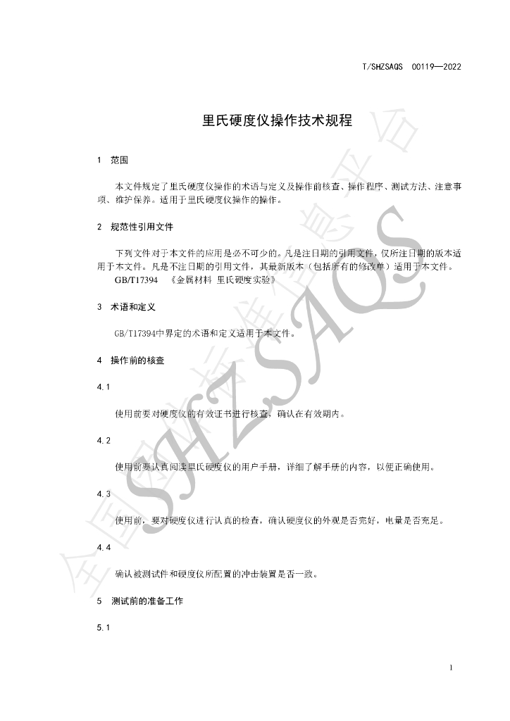 T/SHZSAQS 00119-2022 标准预览