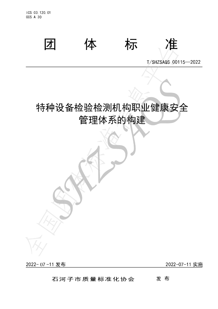 T/SHZSAQS 00115-2022 标准预览