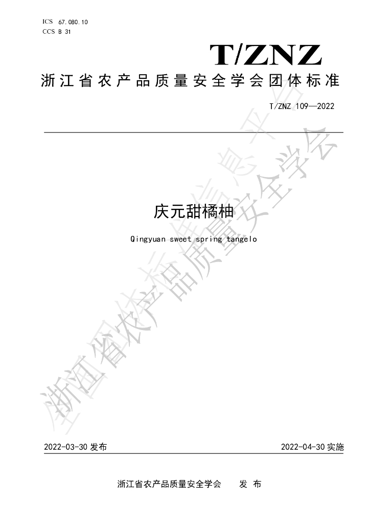 T/ZNZ 109-2022 标准预览