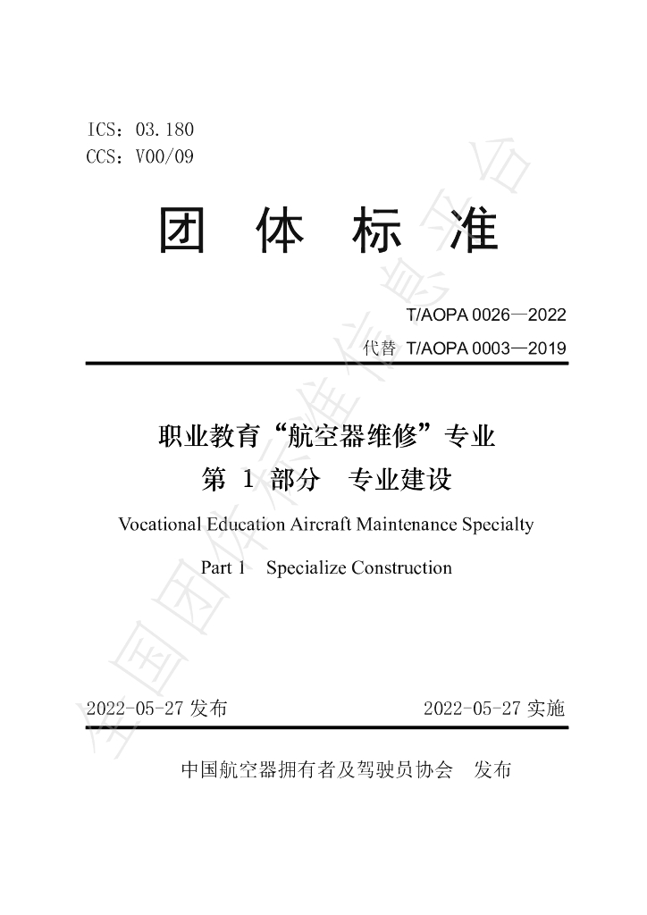 T/AOPA 0026-2022 标准预览