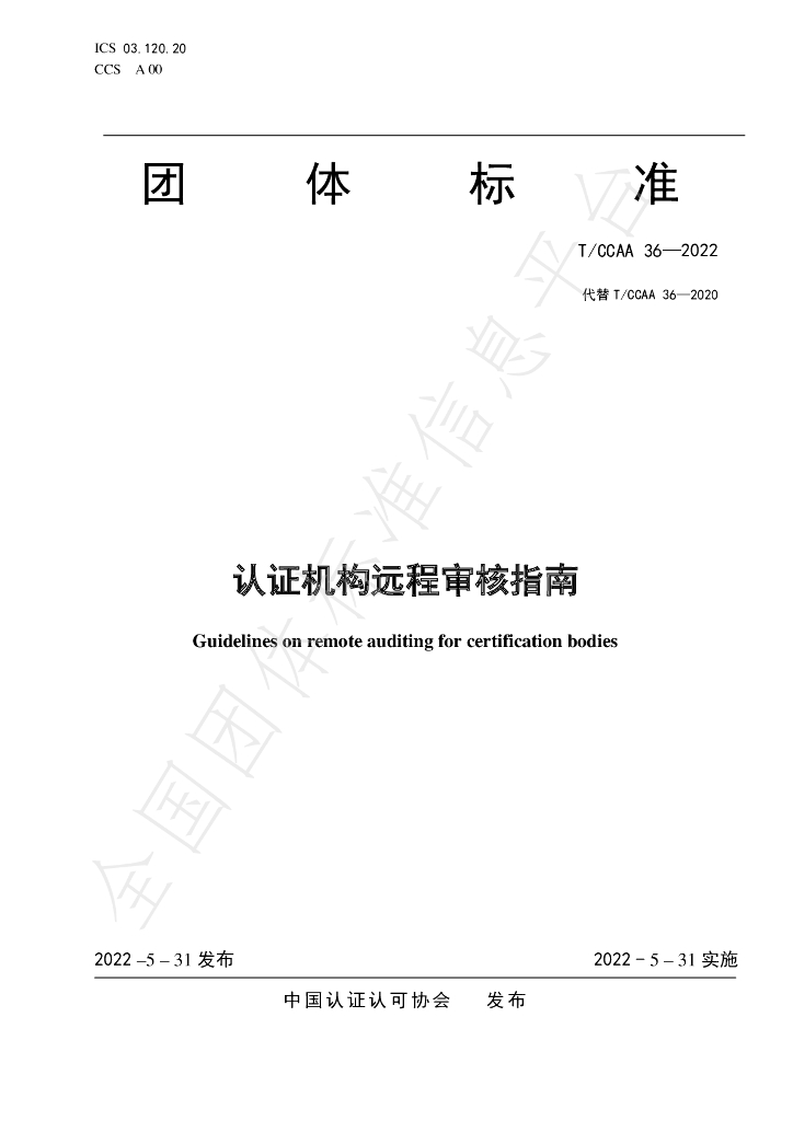 T/CCAA 36-2022 标准预览