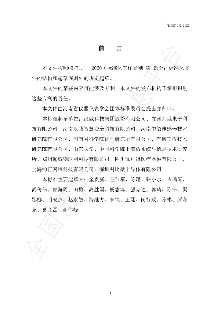 T/HIS 013-2022 标准预览