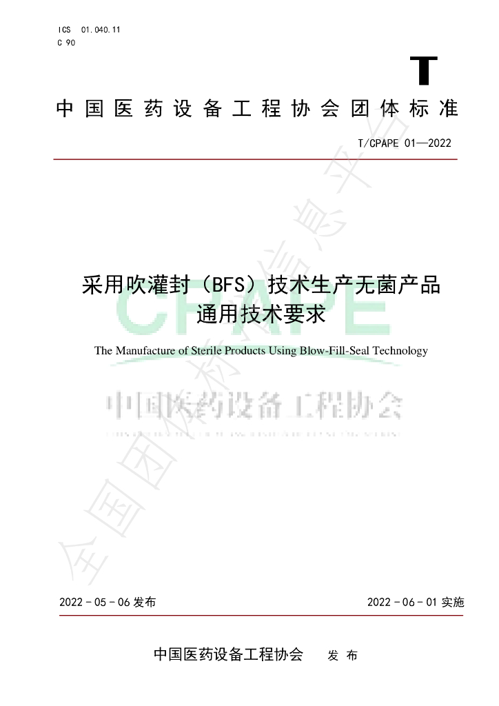 T/CPAPE 01-2022 标准预览