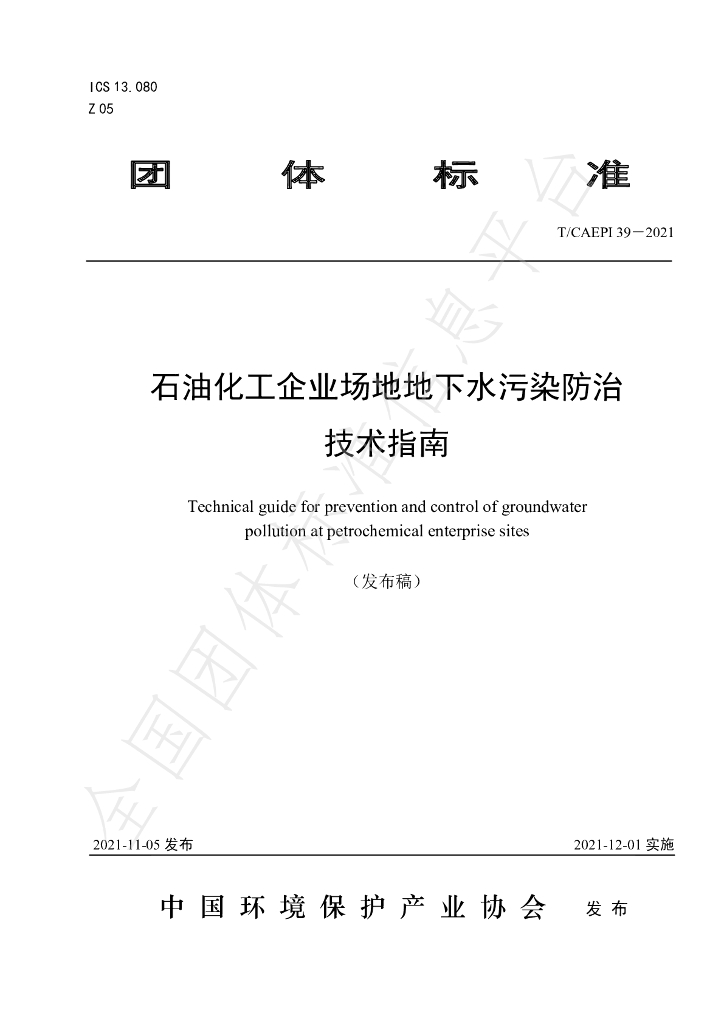 T/CAEPI 39-2021 标准预览