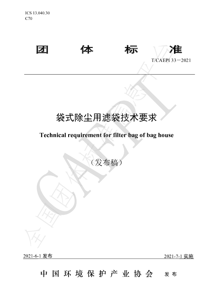 T/CAEPI 33-2021 标准预览