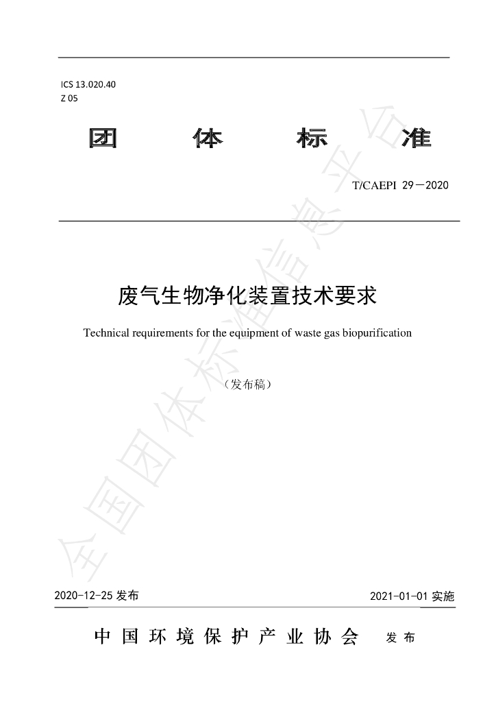 T/CAEPI 29-2020 标准预览