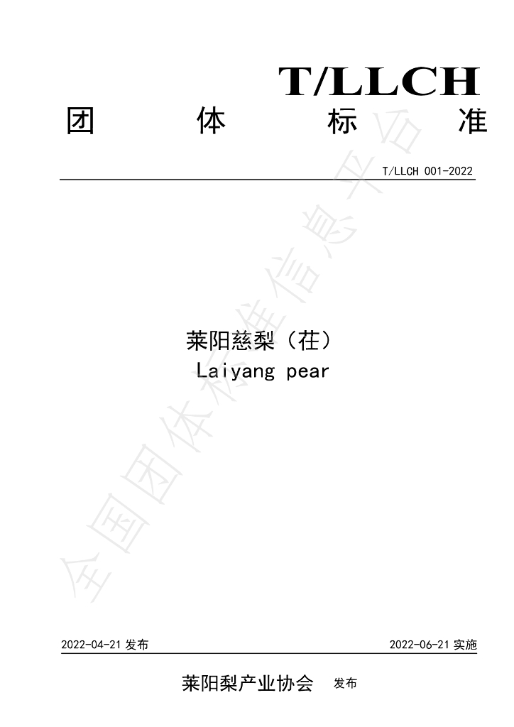 T/LLCH 001-2022 标准预览