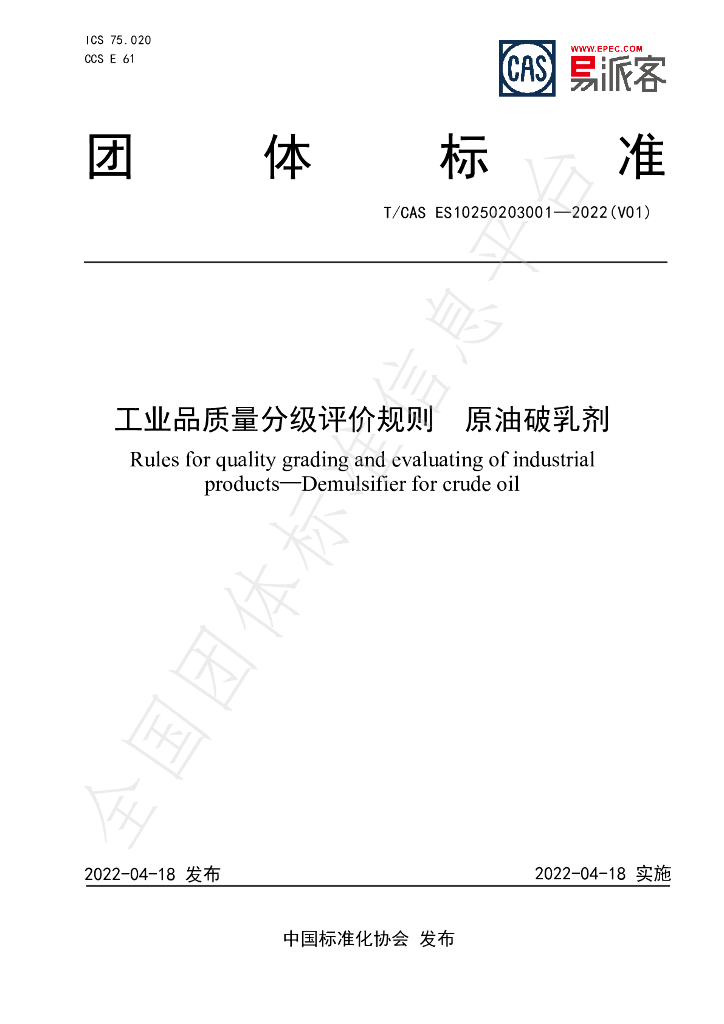 T/CAS ES10250203001-2022 标准预览