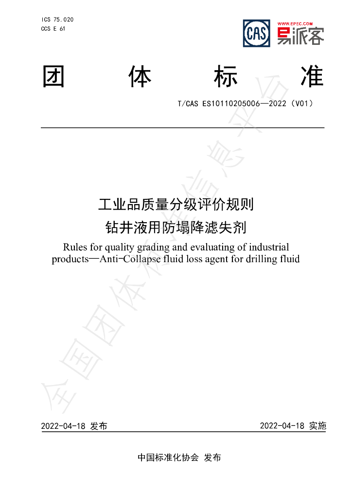 T/CAS ES10110205006-2022 标准预览