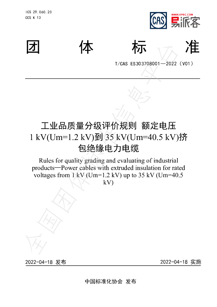 T/CAS ES303708001-2022 标准预览