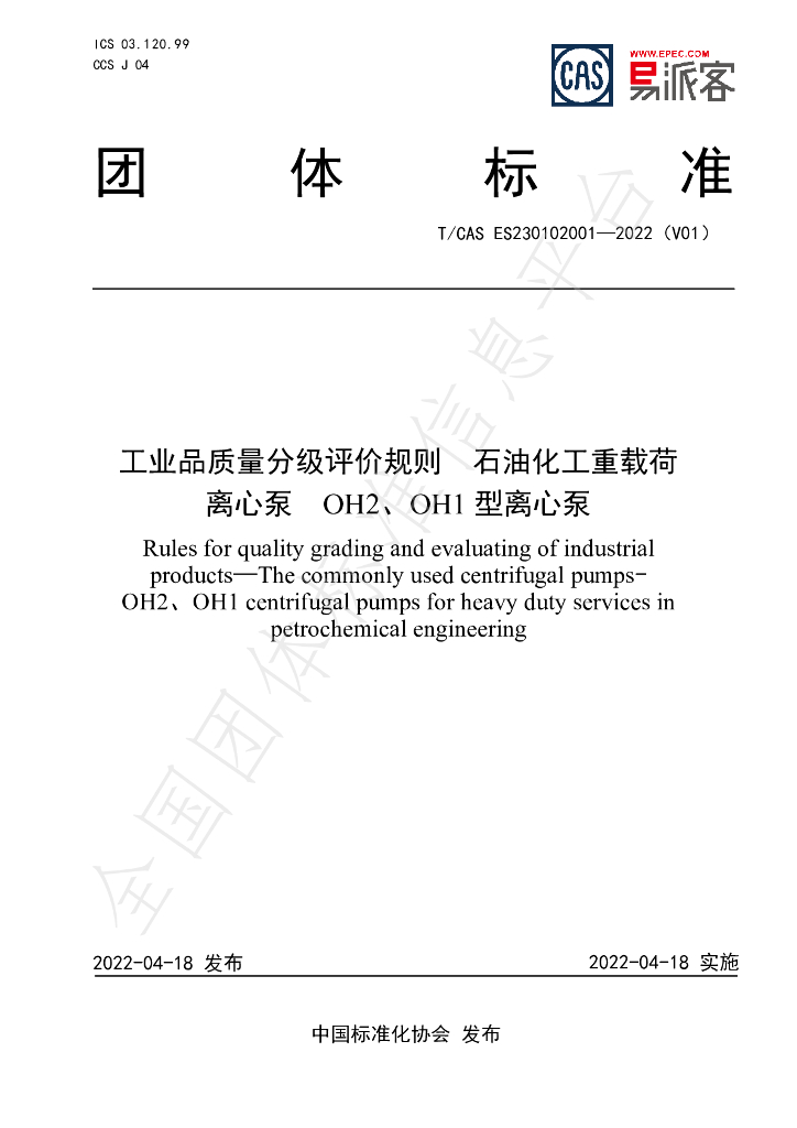 T/CAS ES230102001-2022 标准预览