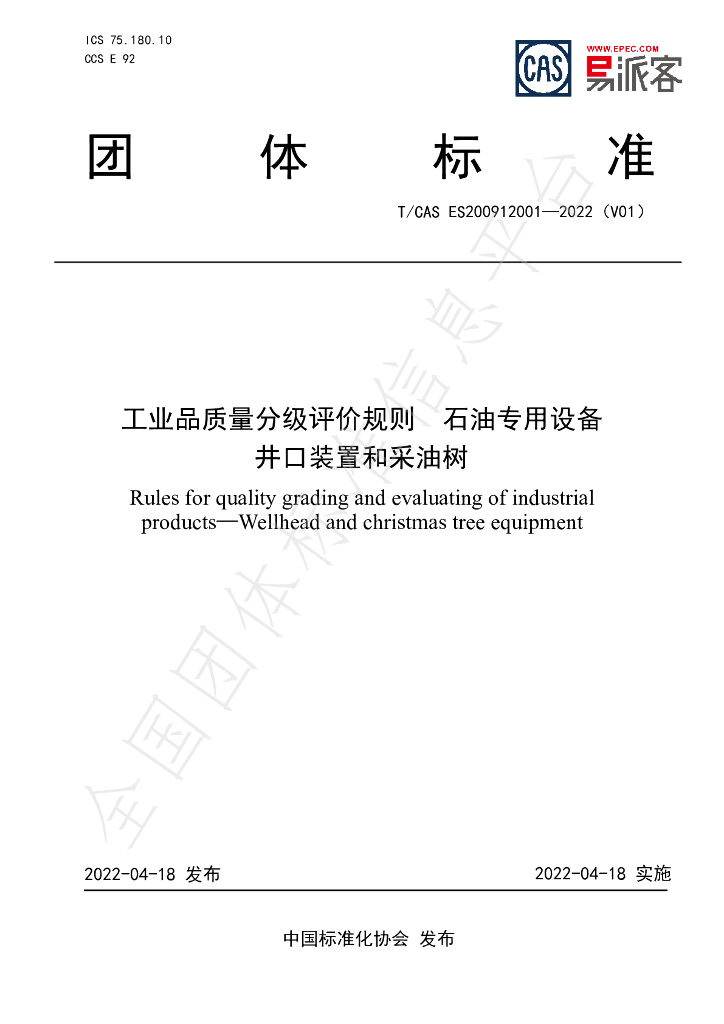 T/CAS ES200912001-2022 标准预览