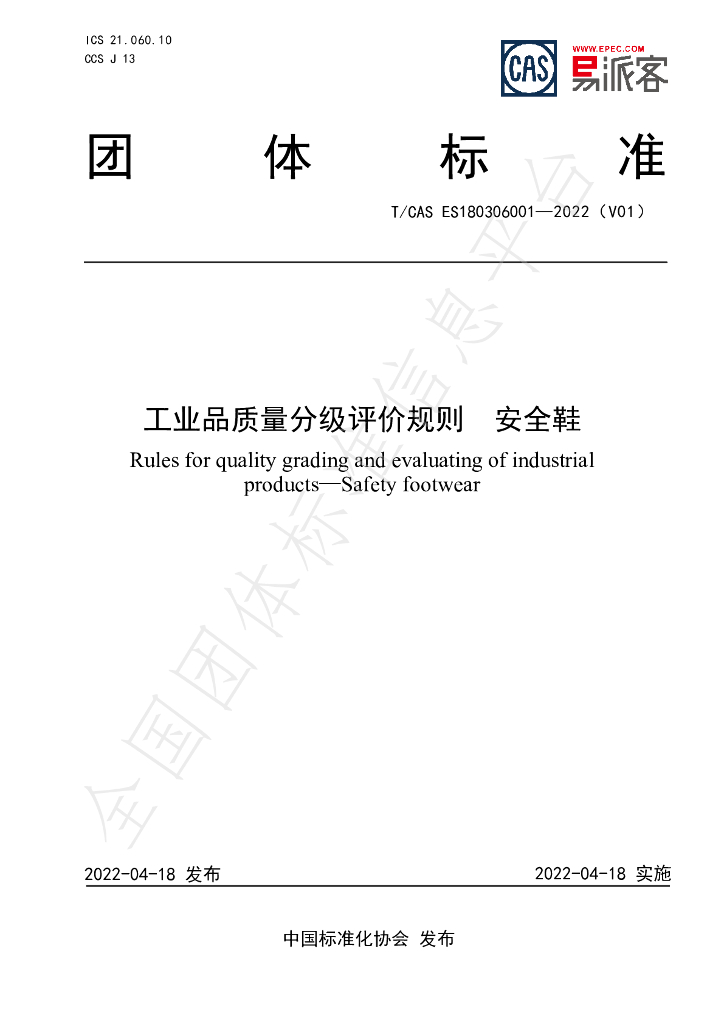 T/CAS ES180306001-2022 标准预览