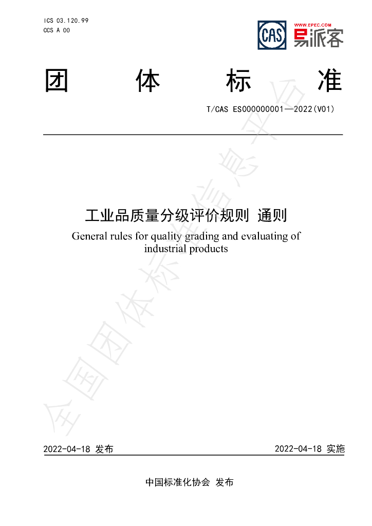 T/CAS ES000000001-2022 标准预览