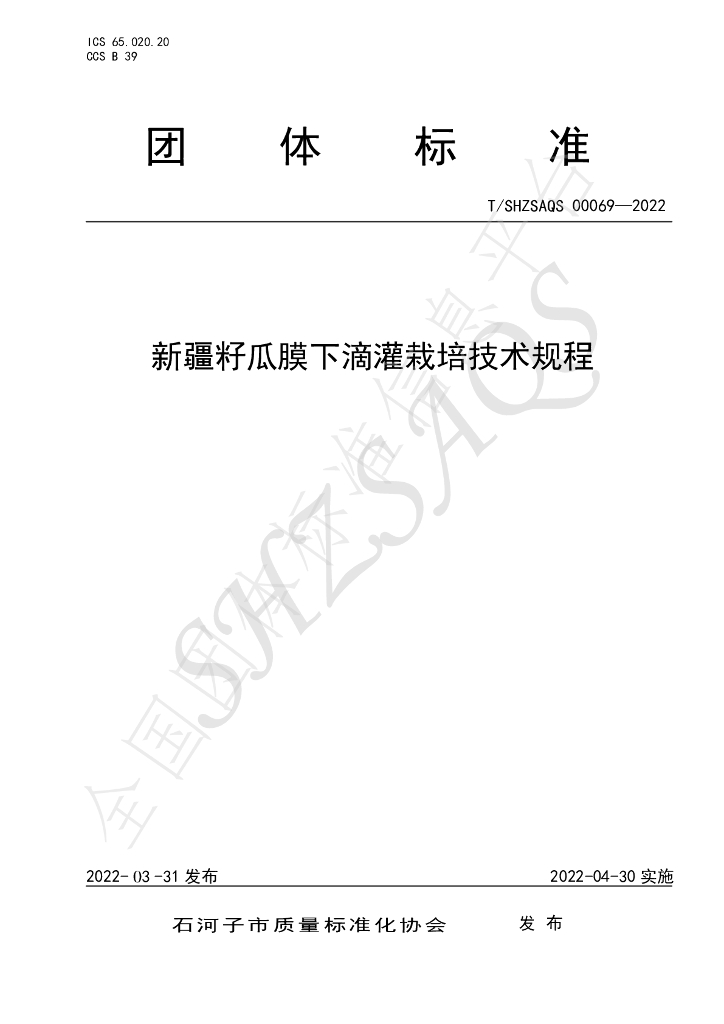 T/SHZSAQS 00069-2022 标准预览