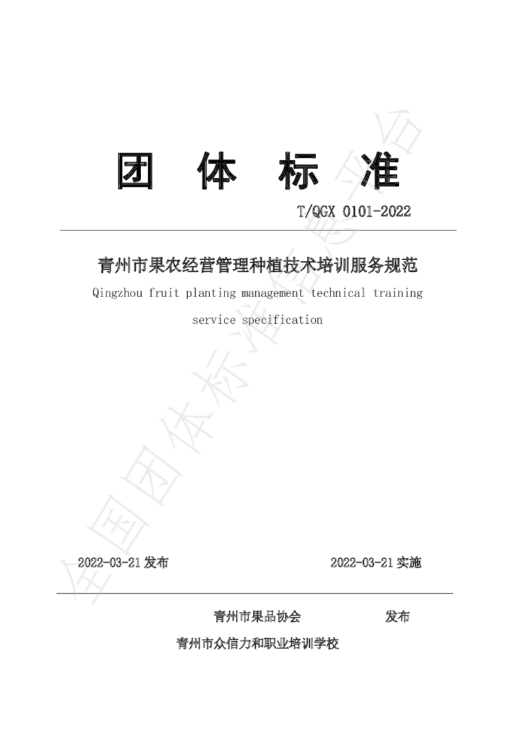 T/QGX 0101-2022 标准预览