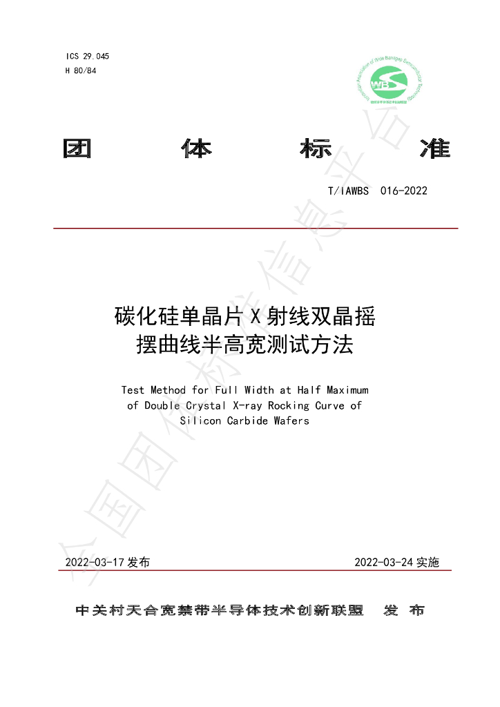 T/IAWBS 016-2022 标准预览