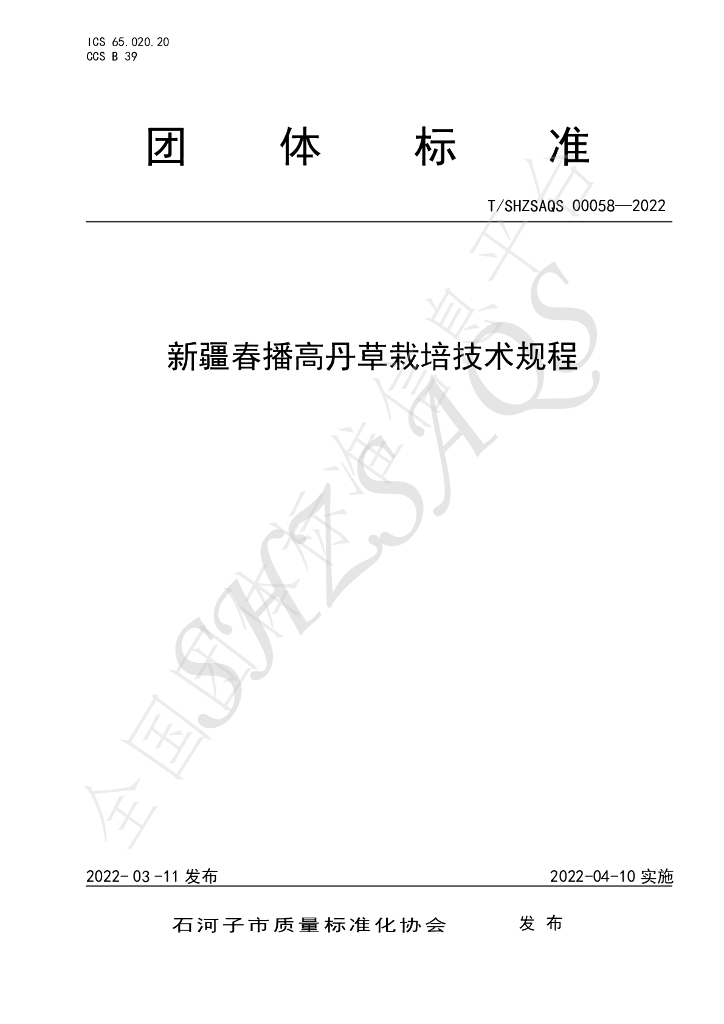 T/SHZSAQS 00058-2022 标准预览