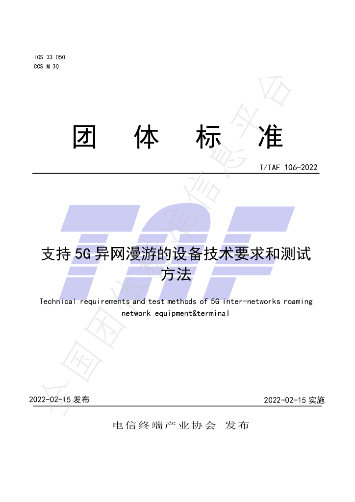 T/TAF 106-2022 标准预览