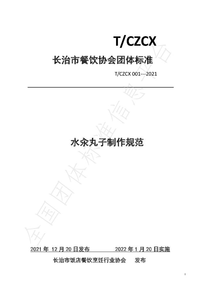 T/CZCX 001-2021 标准预览