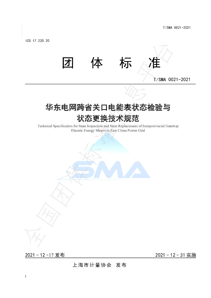 T/SMA 0021-2021 标准预览