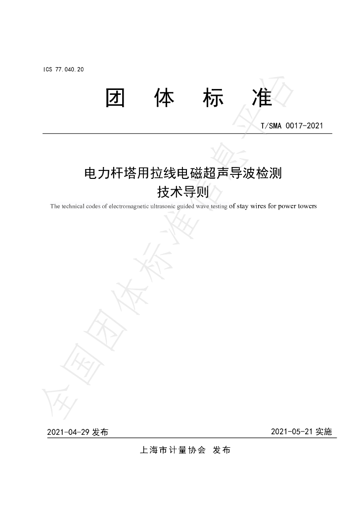 T/SMA 0017-2021 标准预览