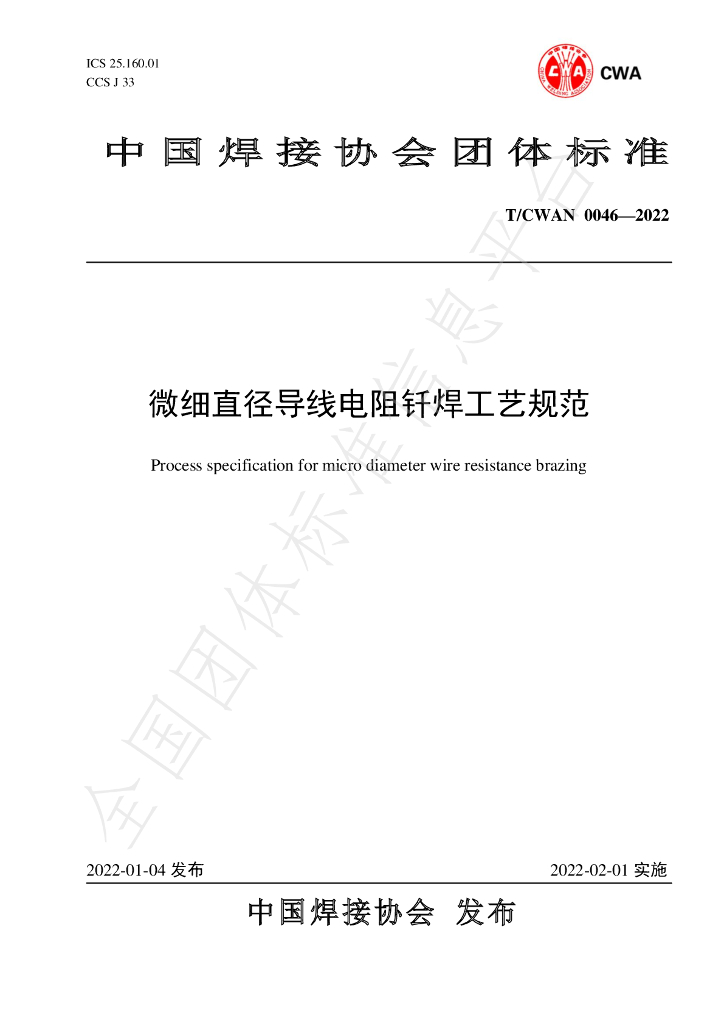 T/CWAN 0046-2022 标准预览