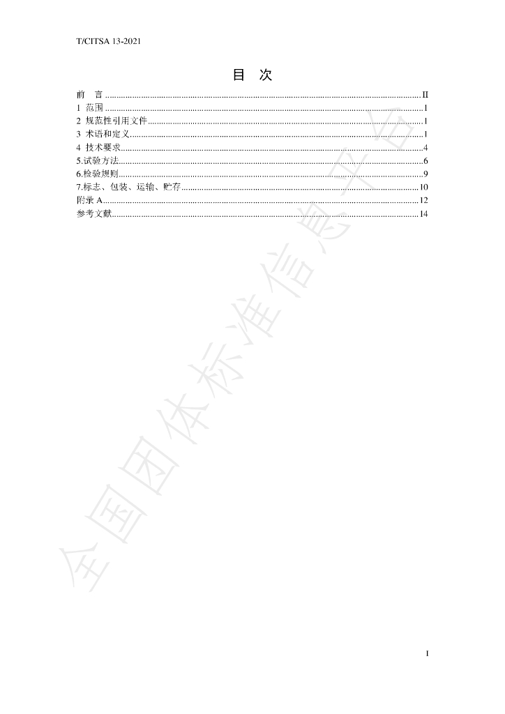 T/CITSA 13-2021 标准预览